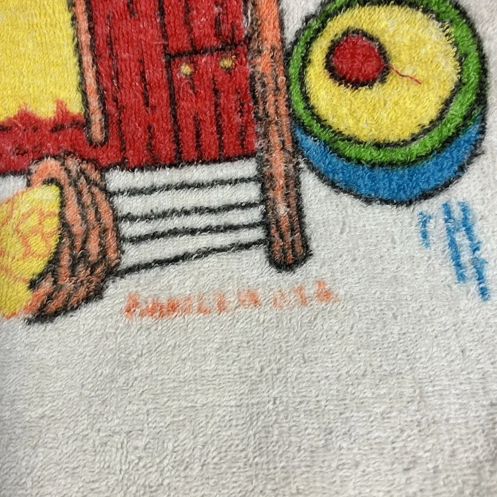 Vintage Sesame Street Beach Bath Towel 27x52 Big Bird Bert Earnie Cookie Monster